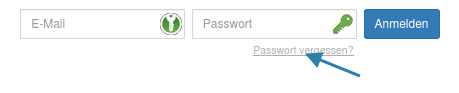 Link zum Passwort zuruecksetzen beim Anmeldefeld